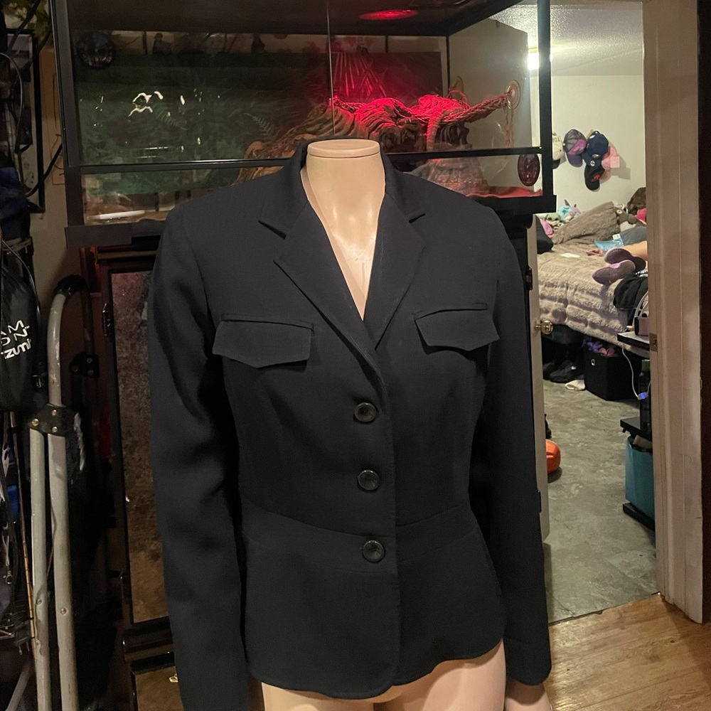 Black Tailored Blazer with Notched Lapel